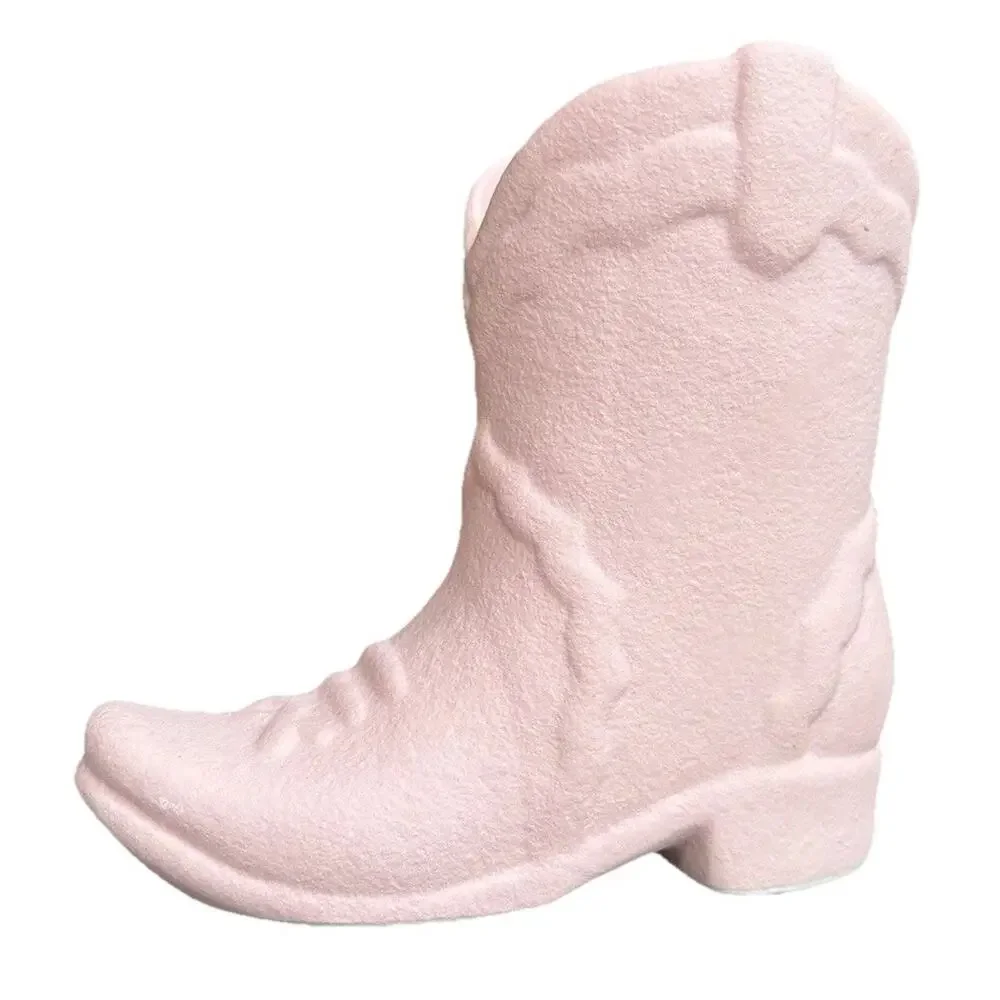 Paddywax Pink Cowboy Boot Scented Jar Candle Yuzu Woods 8-Ounce Ceramic New